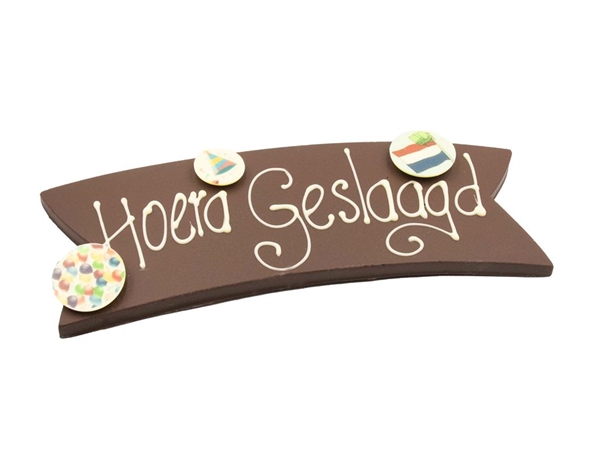 Chocolade boodschap "Geslaagd"