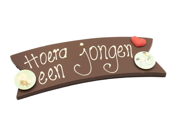 Chocolade boodschap "Hoera een jongen"